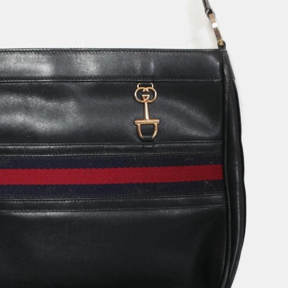 Gucci 1955 Horse-bit style navy leather hobo style shoulder bag - Picture 11 of 11